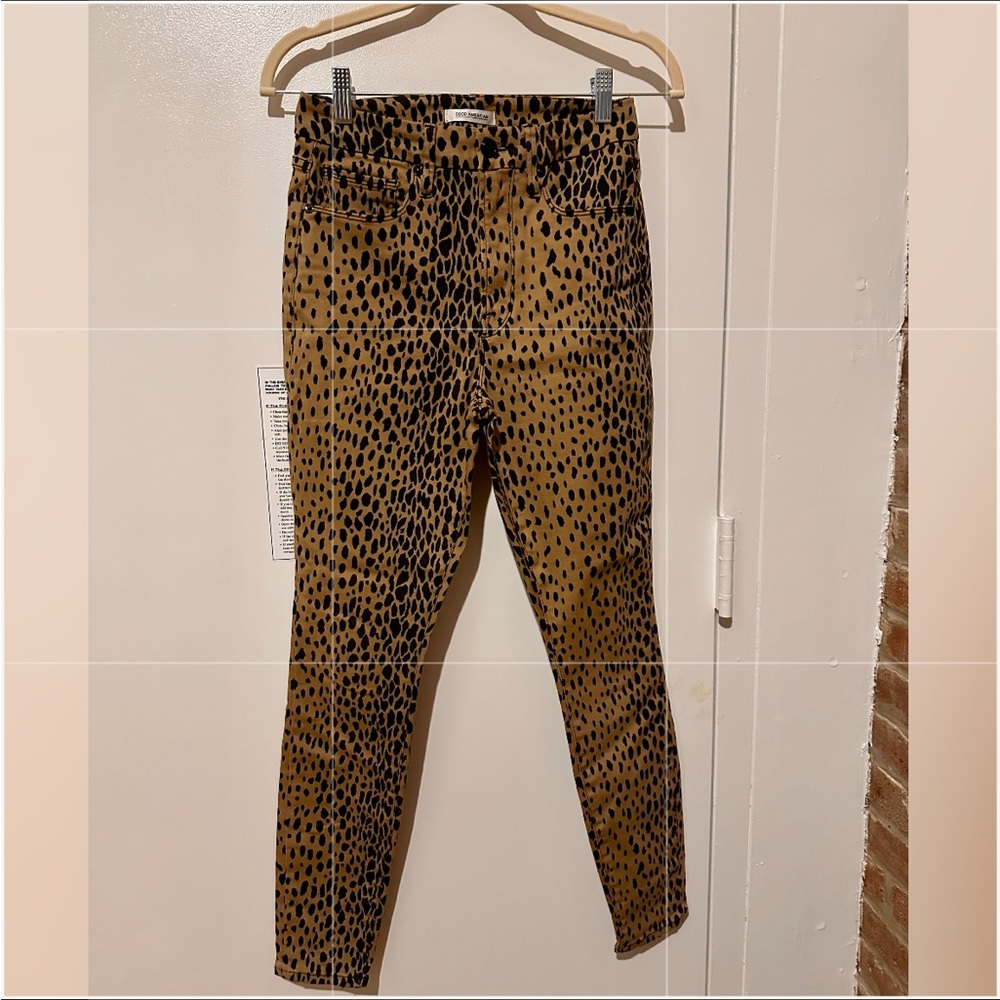 GOOD AMERICAN | mint condition leopard print high rise skinny jeans